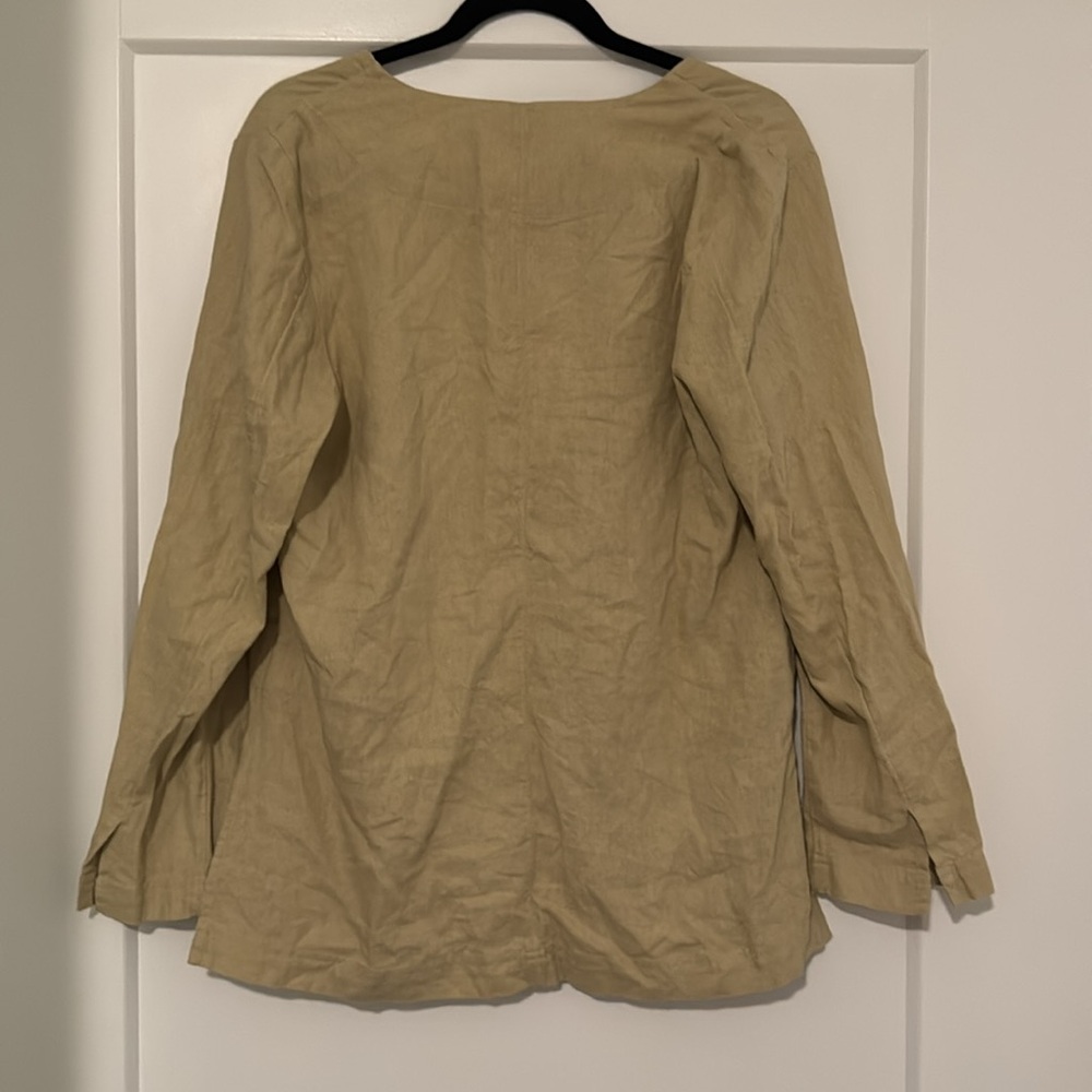 Melrose And Market Collarless Linen Blazer In Beige Khaki - Picture 5 of 5